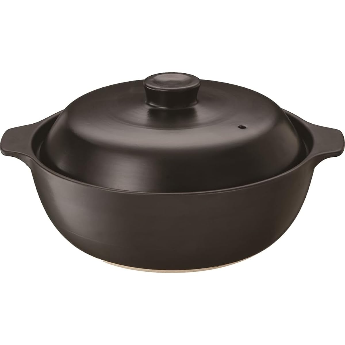 Ishigaki Pot, Black, Approximately Width 36 x Depth 30.5 x Height 15.5 cm, Non-spill-resistant Earthen Pot, Modern Size 10, Capacity Approx. 3.5L, For 5 to 6 people, Compatible with IH gas fire, 4305