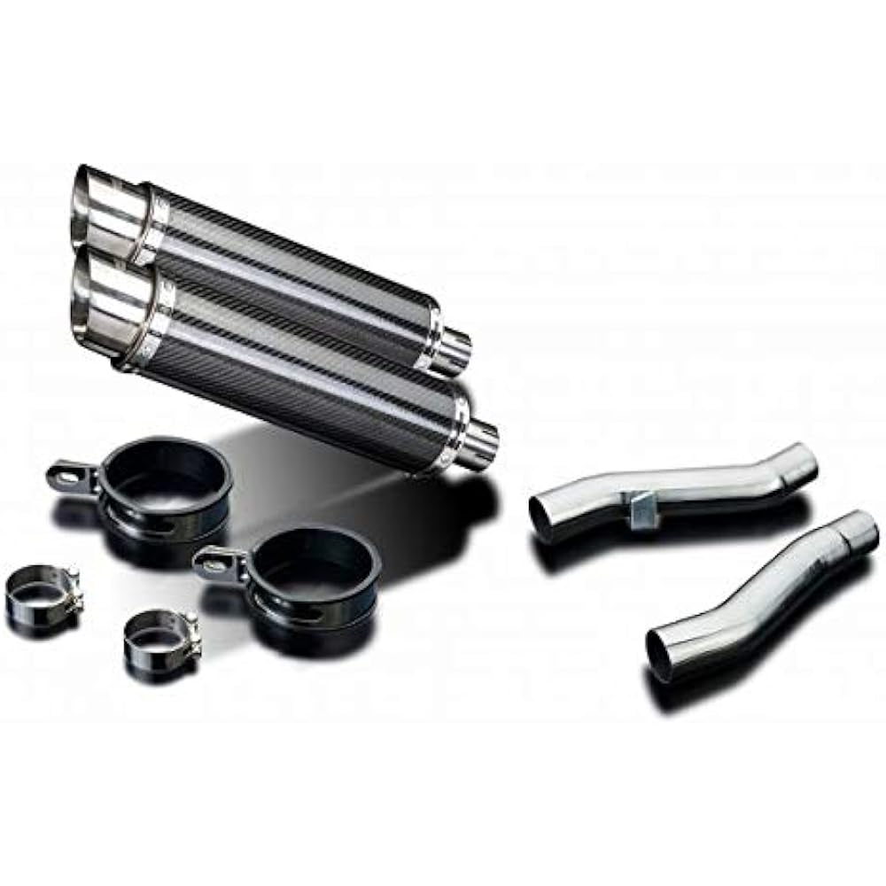 DELKEVIC Slip-on Carbon Muffler for KAWASAKI ZX6 1993-2009 / ZZR600 1990-1992 / ZZR400 1990-2001 350mm KIT2603