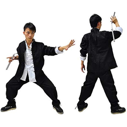 kitamurasyokai Kung Fu Dogi Chinese Kempo Bruce Lee Costume Martial Arts Stage Costume Tai Chi Training Wear (S)