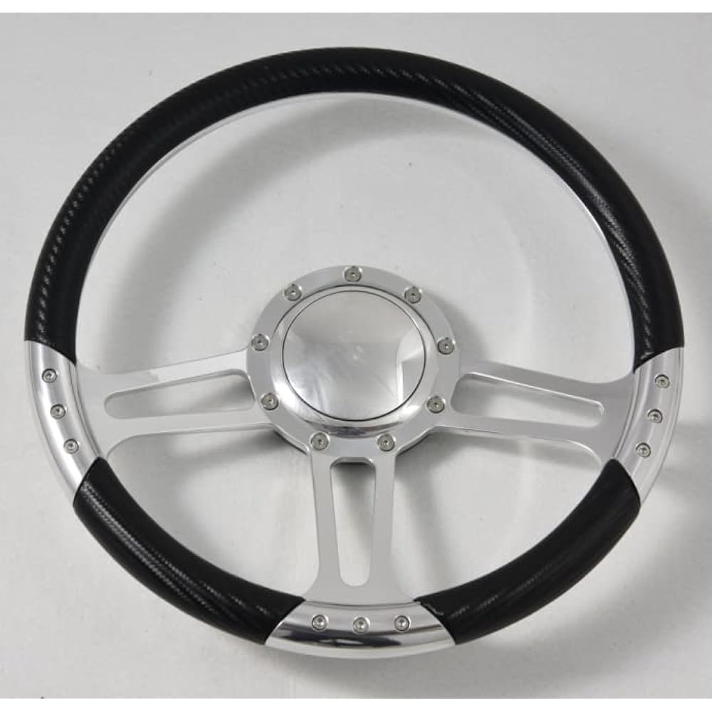 14 "Polish Debillet Steering Wheel 141 with Carbon Fiber Harflap and Horn button [parallel import]