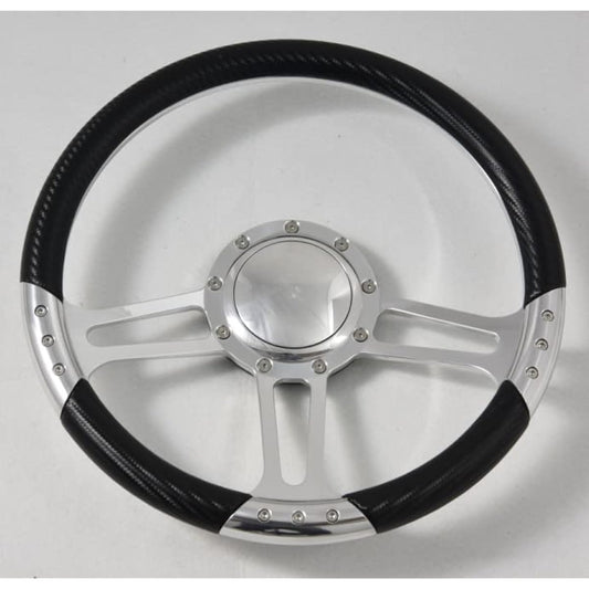 14 "Polish Debillet Steering Wheel 141 with Carbon Fiber Harflap and Horn button [parallel import]