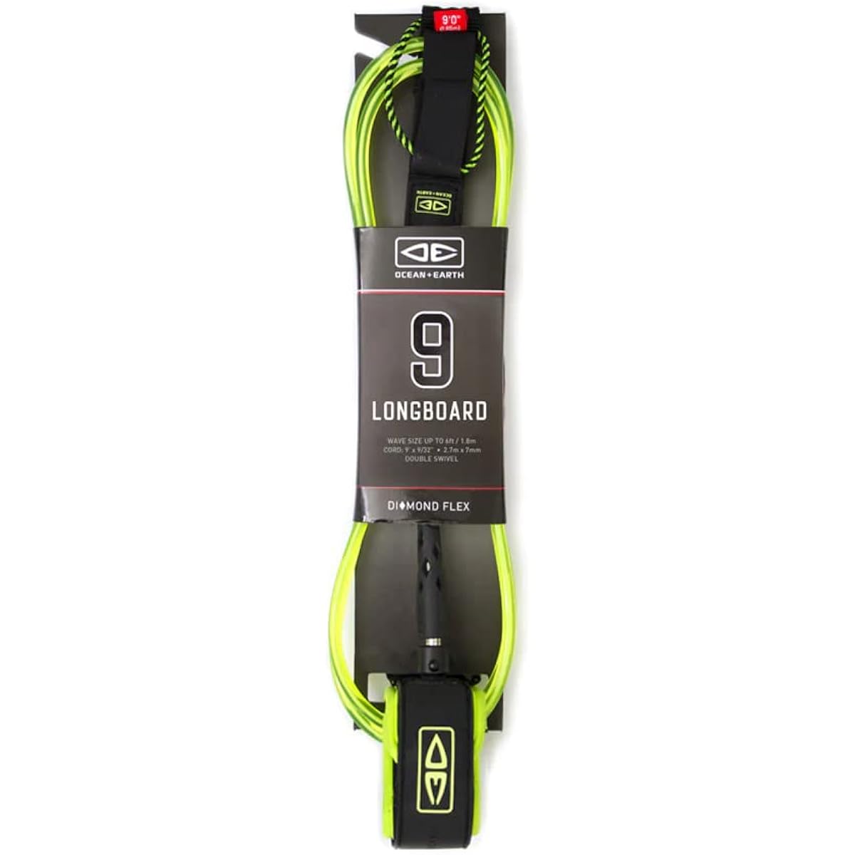 Ocean&Earth Leash LONGBOARD REGULAR MOULDED LEASH 9'0" Lime