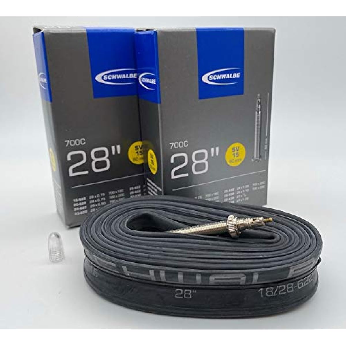 Set of 2 SCHWALBE Tube 700 x 18-28C Presta Valve 15SV Valve Length 60mm Long Valve 15SV-E.L Road Bike Bicycle [Parallel Import]