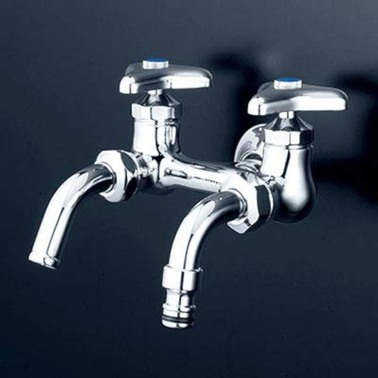 KVK Two-mouth horizontal faucet with outdoor hose connection nozzle for cold regions K112SPZ