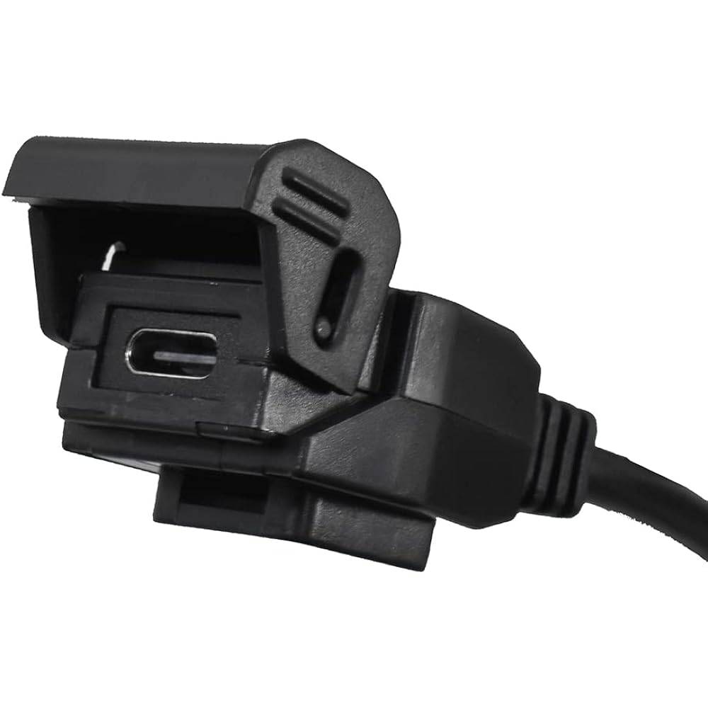 Komine EK-214 USB type-C PD & USB QC3.0 Power Supply for Motorcycles Black