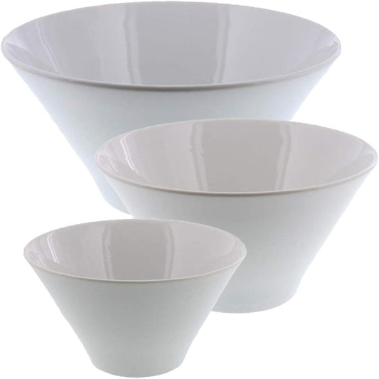 Tableware East White Trapezoid Multi Bowl 3 Size Set Japanese Tableware Large Bowl Medium Bowl Noodle Bowl Rice Bowl Salad Bowl