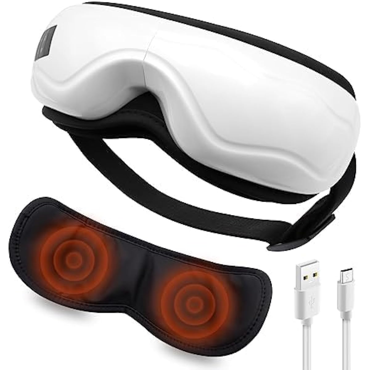 Beebus Rechargeable Eye Mask, USB Charging, Temperature Control, Multi-Mode Switching, Easy Operation, Bluetooth/Music Function, Holiday Gift, Business Trip, Convenient to Carry