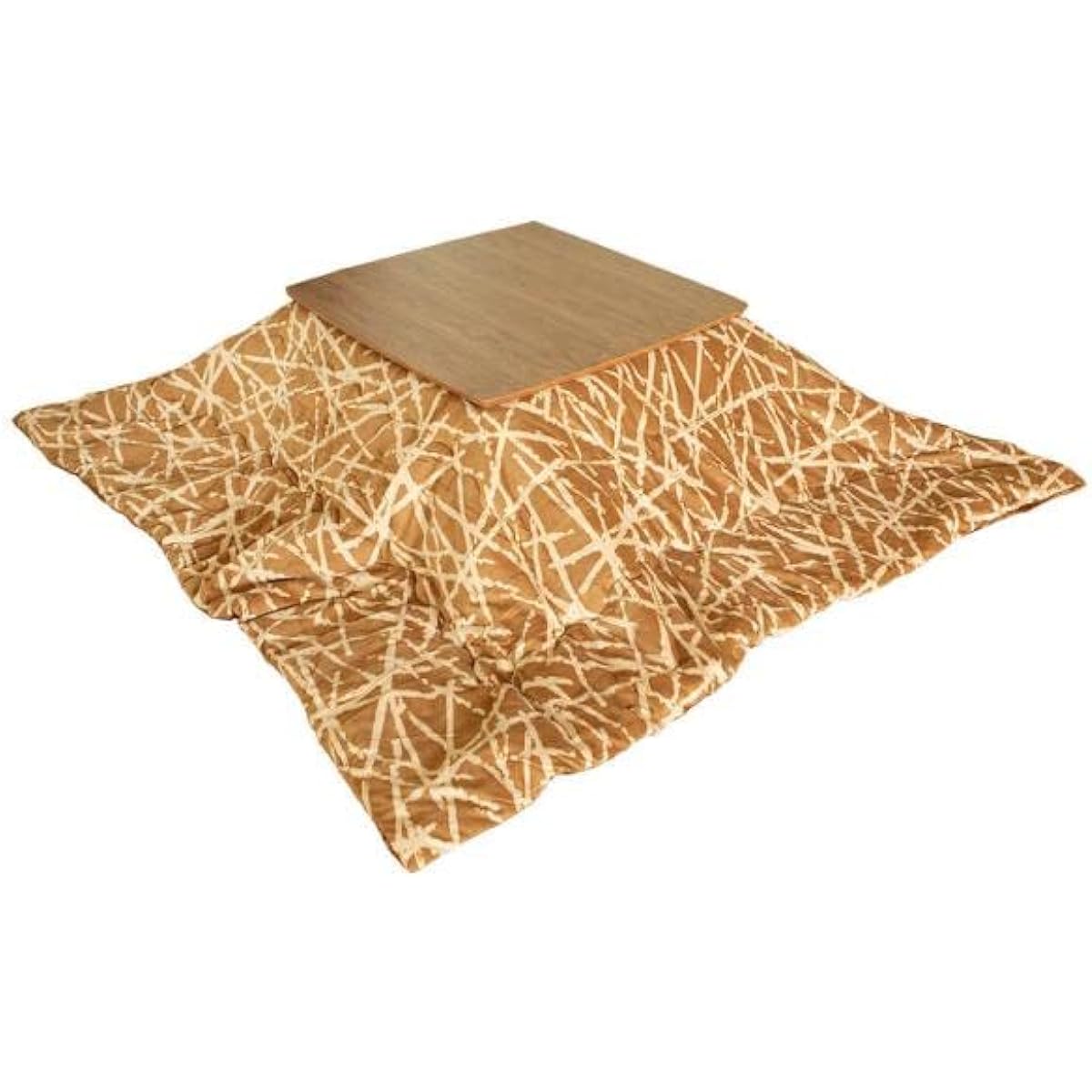Comforea Kotatsu Comforter, Thin, Reversible, Single Item, Warm, Heat Retention, Line Pattern, For Winter, Microfiber, Back Plain, Flannel, Neat, Compact, 190X190cm, Square, Brown
