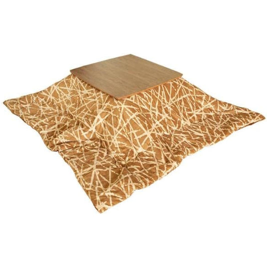 Comforea Kotatsu Comforter, Thin, Reversible, Single Item, Warm, Heat Retention, Line Pattern, For Winter, Microfiber, Back Plain, Flannel, Neat, Compact, 190X190cm, Square, Brown