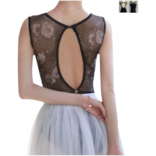 ProDance Printed Black Pattern Tank Top Ballet Leotard Women's PLT007NO