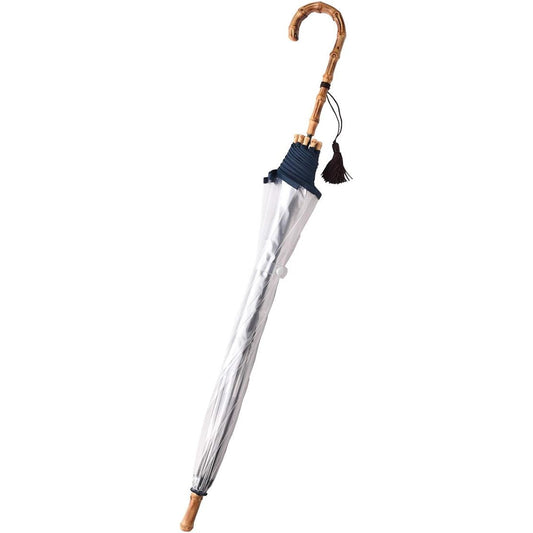 White Rose Bamboo Jump Indigo 60cm Jump Umbrella with Storage Bag