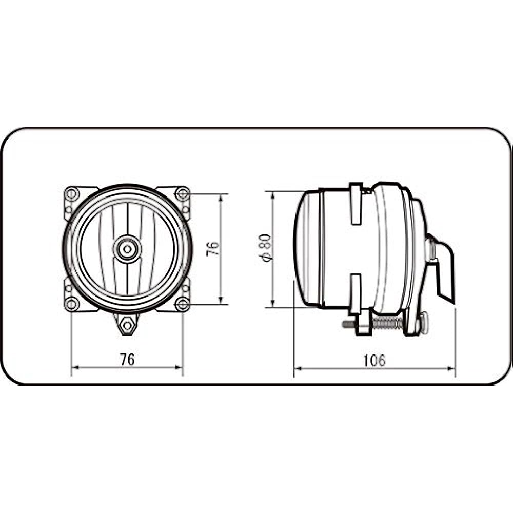 IPF Fog Lamp Halogen HB4 Diameter 80mm 3200K Genuine Color 12V Vehicle Inspection Compatible Multi-Reflector Clear Lens MR80