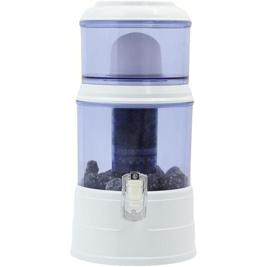 AQUA SYSTEM Water Purifier Filter Stand Type White Clear Blue Overwater Capacity 2L Total Capacity 5L SJ-100 24 x 24 x 48cm 3.2kg