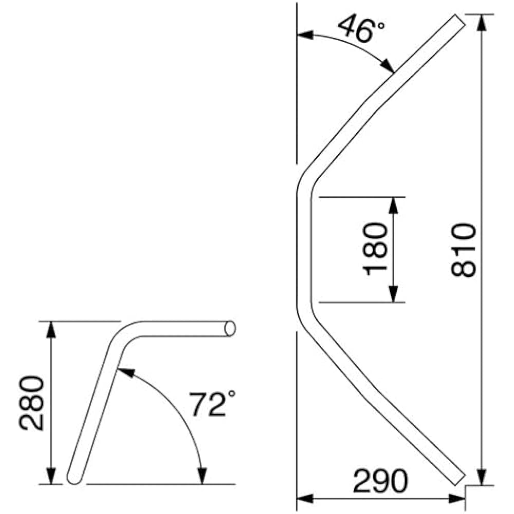 HURRICANE Handlebar P1 inch 300 Ape Hanger Type 2 Chrome Plated HB0170C-01