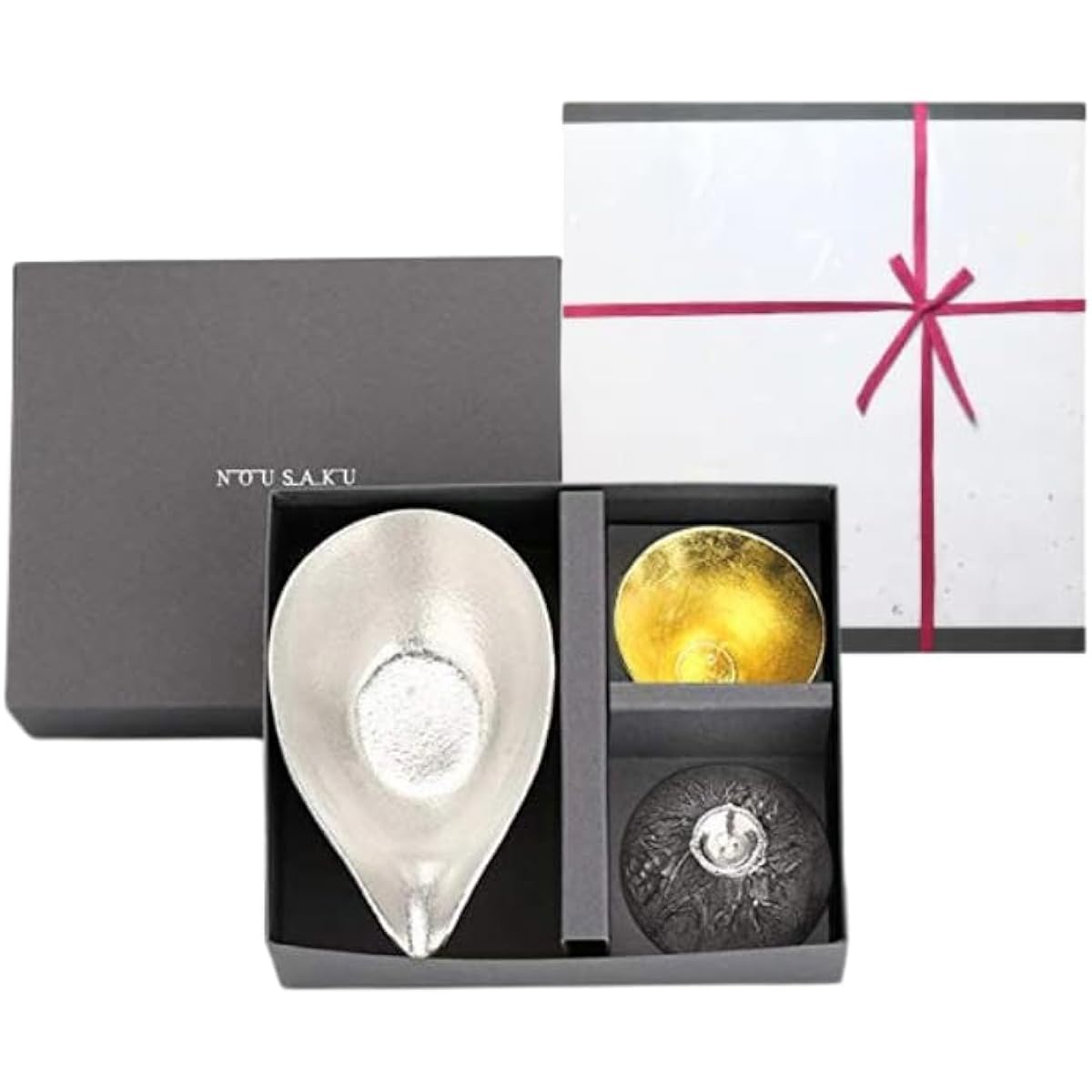 [Wrapping with Nousaku Japanese paper] Katakuchi large + Mt. Fuji FUJIYAMA − Tin/Gold KD1=FUJI Gold/Silver