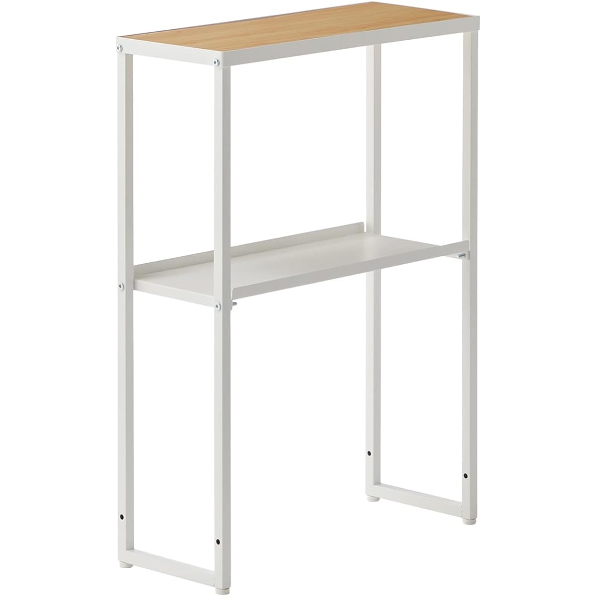 HEIAN SHINDO Laundry Side Rack Wood Grain Matte White with Adjuster Width 20 x Depth 50 x Height 70cm HSR-6WH
