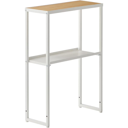 HEIAN SHINDO Laundry Side Rack Wood Grain Matte White with Adjuster Width 20 x Depth 50 x Height 70cm HSR-6WH