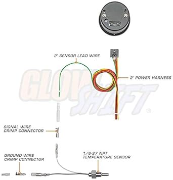 GLOWSHIFT colored 7 -color oil temperature gauge