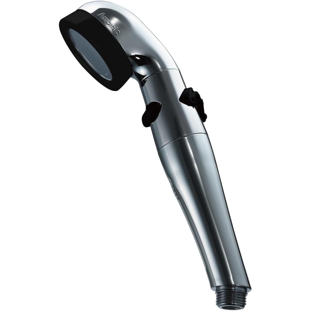 Aramic Shower Head, Water Saving, High Water Pressure, Adjustable Water Flow, Water Stop Button, Stainless Steel Black, Made in Japan ST-C3BA