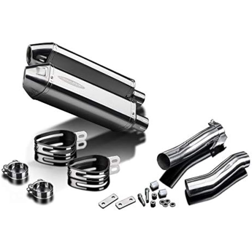 DELKEVIC Slip-on Stainless Steel Tri-Oval Muffler for KAWASAKI NINJA 1000 2011-2016 320mm KIT110G
