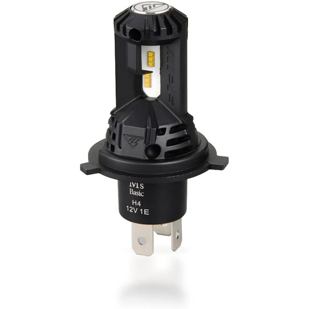 M's Basic by IPF Headlight Motorcycle LED Bulb Smart Series 4000K H4 Halogen Size Model with Fan 1 Piece AMZ-HE142M