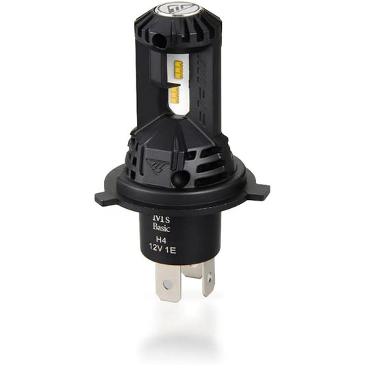 M's Basic by IPF Headlight Motorcycle LED Bulb Smart Series 4000K H4 Halogen Size Model with Fan 1 Piece AMZ-HE142M