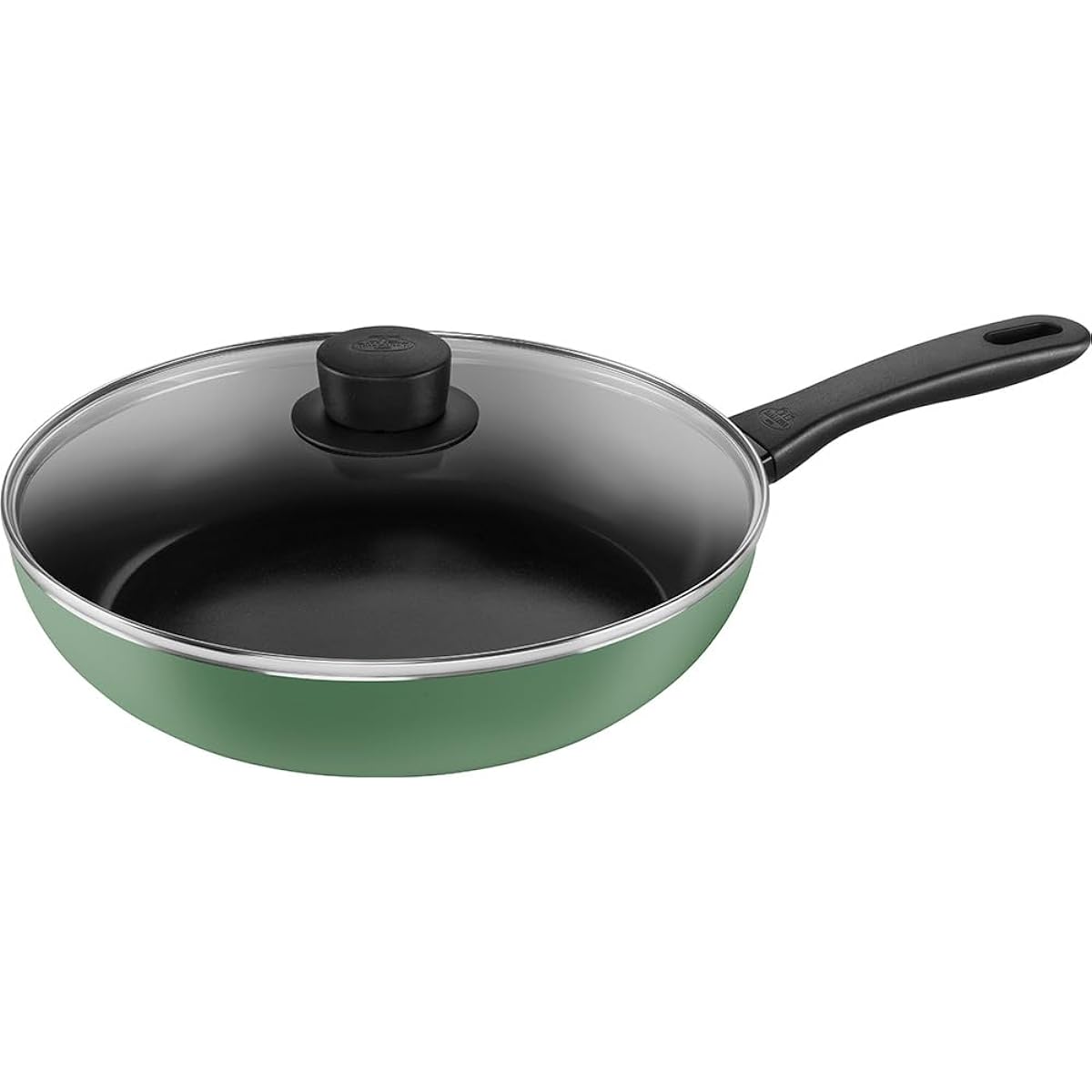 Ballarini "Caprera Deep Frying Pan with Glass Lid, 28cm, Herb Green, Made in Italy" Frying Pan, Glass Lid, IH Compatible, Ceramic Coating [Authorized Japanese Product] CAPRERA Z1026-058
