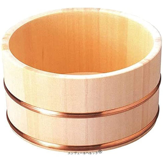 Water-resistant and durable Hinoki bathtub Round copper hoop Diameter 22.5 x Height 11.5cm Made in Japan Enjoy a bit of a hot spring inn feeling with the wooden tub Enver Helluk (R)