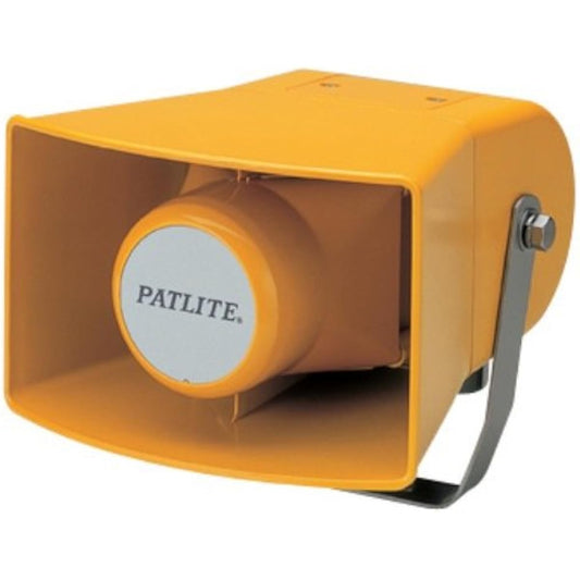 Patlite Horn Type Electronic Sound Alarm Signal Phone AC100V C Type Yellow EWHS-100C-Y