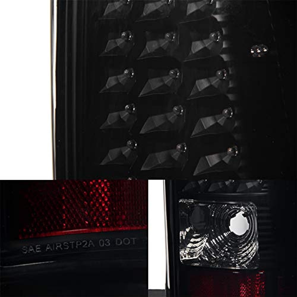 03-06 Chevrolet Silverad 04-06 GMC Sierra Pickup Track Black Smoke LED Tail Light Brake Land Pair