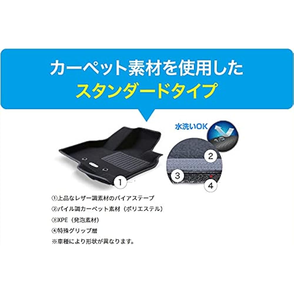 Clazzio Floor Mat 3D Type 1 Car Set Vezel/Vezel Hybrid (e:HEV) 2WD Vehicle RV3/RV5 R3/5~ Standard Type Black EH-2012 [5CEHB2012K]