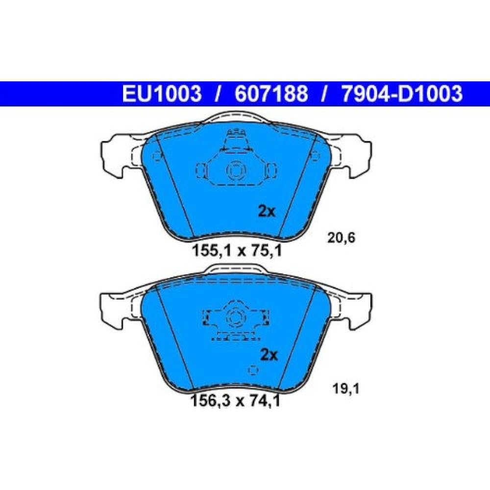 PADDING (ate-at2020) Brake Pads Set v30742031 13046071952