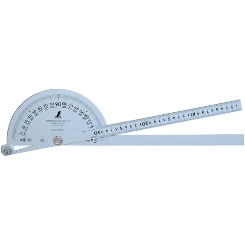 Shinwa Sokutei Protractor Diameter 210 2 Rods with 30cm Scale No.300 Silver 62839