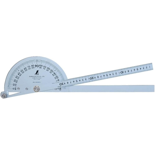 Shinwa Sokutei Protractor Diameter 210 2 Rods with 30cm Scale No.300 Silver 62839