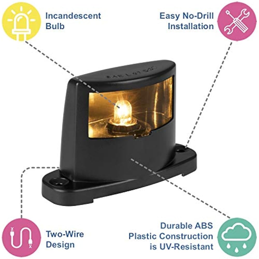 License Plate Lamp - ABS Body Construction (Black)