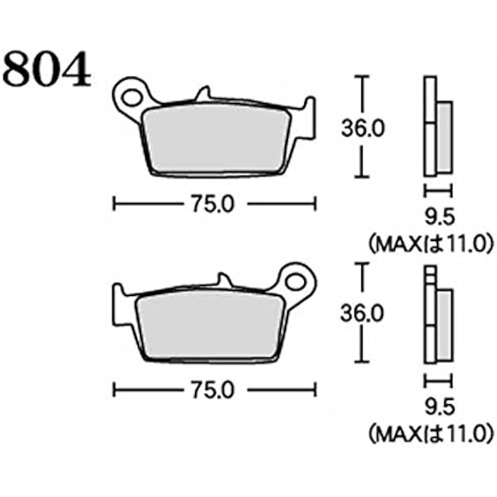 RK Brake Pad FINE ALLOY HONDA: Super XR250 '95~'02 (Rear) etc. Motorcycle Motorcycle 2 Wheel 804FA55