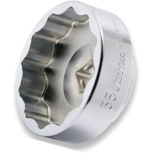 Yamashita Industrial Research Institute Koken 1/2 (12.7mm) SQ. 12-sided socket for Ducadi rear wheel nut 55mm 4405M-55DU