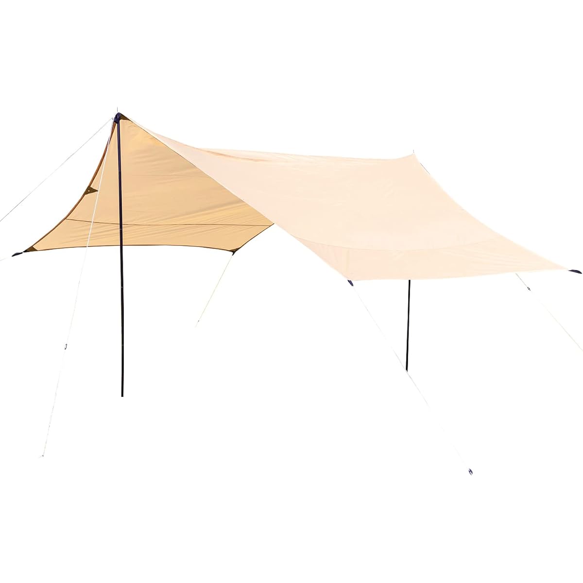 BUNDOK Mini Hexagon Tarp Beige Approx. 430 x 350 cm Comes with 2 poles