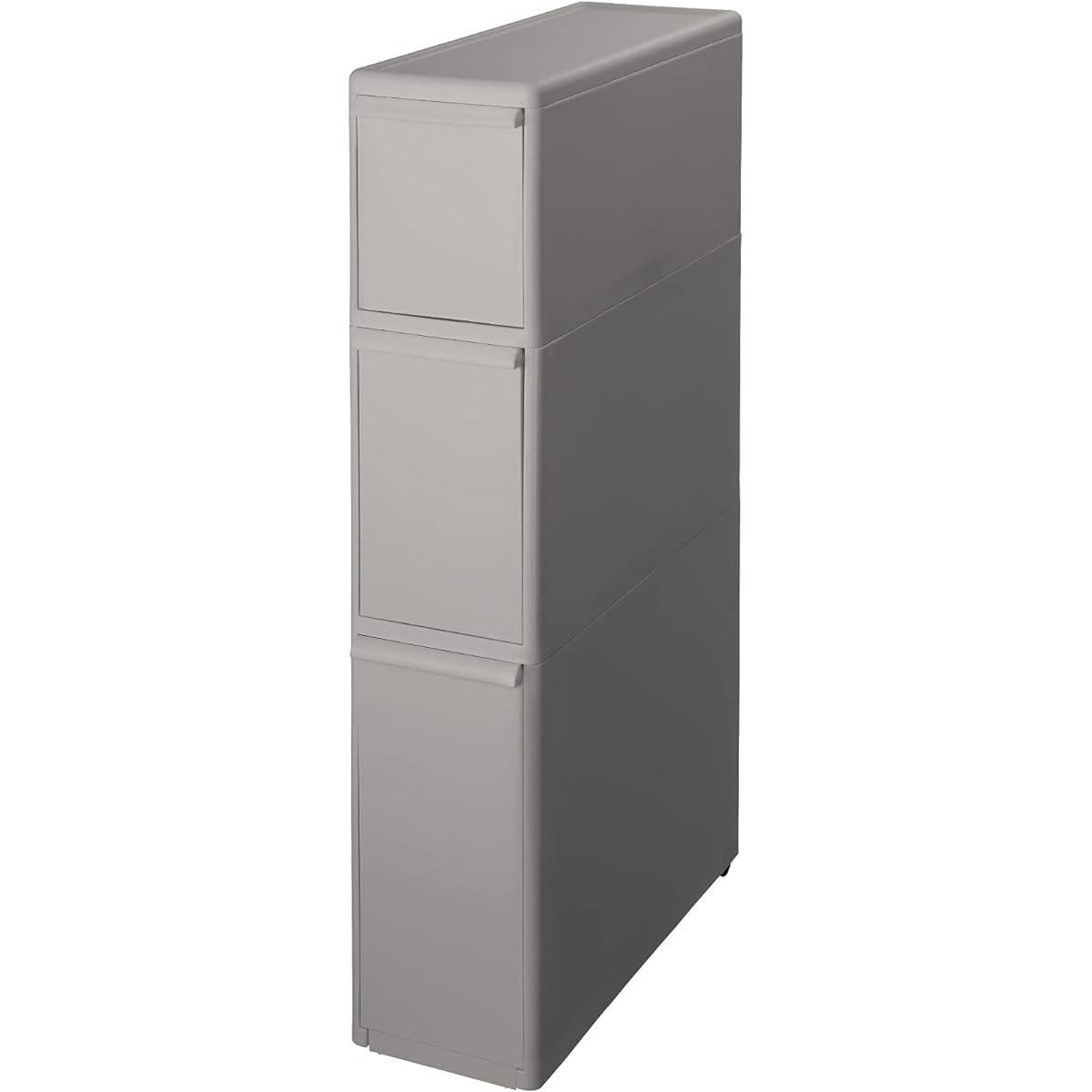 Like-it Kitchen Storage Gap Drawer Slim 3 Tiers Approx. Width 17 x Depth 46.5 x Height 82 cm All Gray Made in Japan TS-111L Hide Storage Width 17 cm Dead Space Storage Utilize Gap Retort Food Storage Retort Curry Disaster Prevention Food Stock