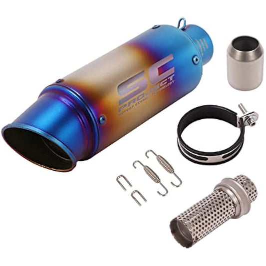 Bike Silencer Slip-on Muffler Bike Muffler Inlet 50.8mm Universal Length 300mm Body Diameter 89mm