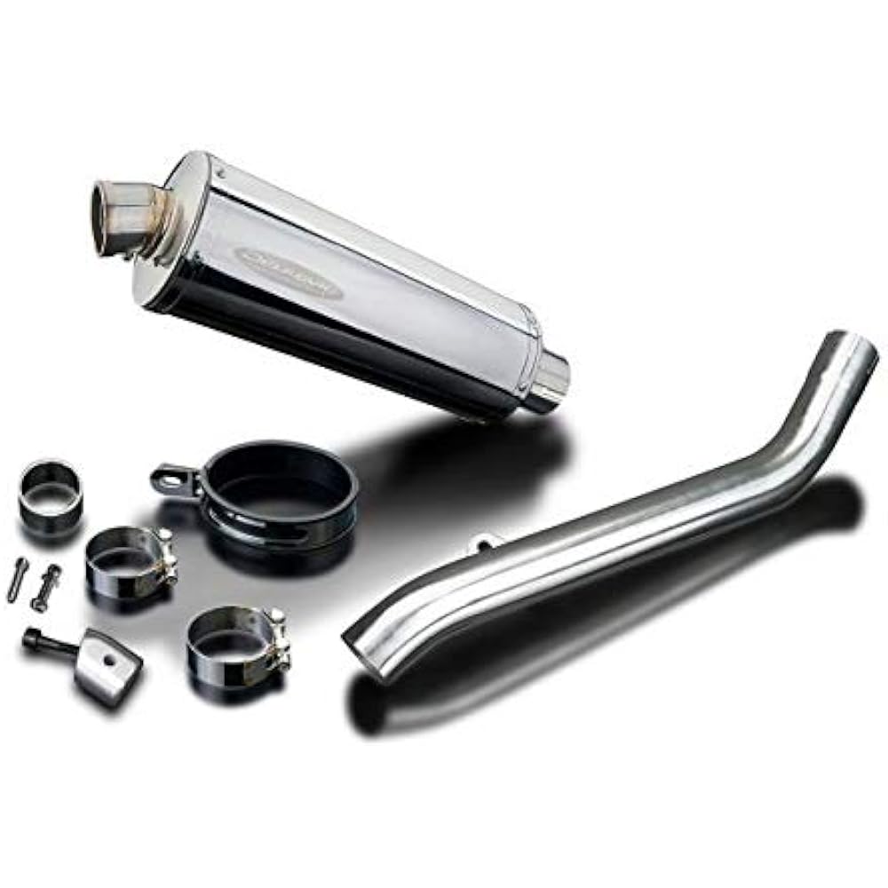 DELKEVIC Slip-on Stainless Steel Oval Muffler for TRIUMPH STREET TRIPLE 675 2013-2016 350mm KIT04B1