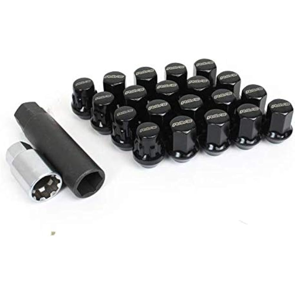 [RAYS] 17HEX lock & nut set (for 4 holes) M12 x 1.25 BK (black) 74082000003BK