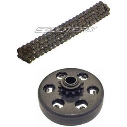 Go Kart Clutch (3/4 Bore, 41 Chain 10 Teeth Sprocket) + 420 Chain Combo - Commonly used for 6.5hp Go Karts, Sports Karts, Drift 2, etc. [4305] + [4130]