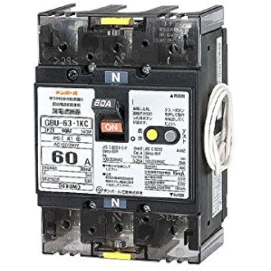 Temparl Industrial AA Neutral Line Open Phase Protection Earth Leakage Breaker with OC 60A 30mA with Lead Wire U6301KC6030V