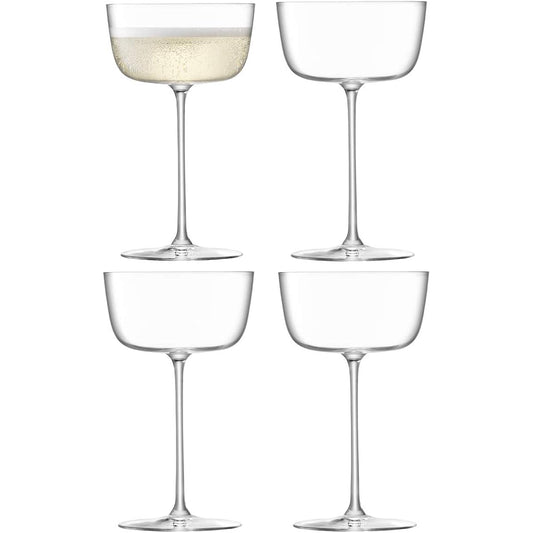 LSA Glass Borough Cocktail Saucer x 4 G1619-09-301