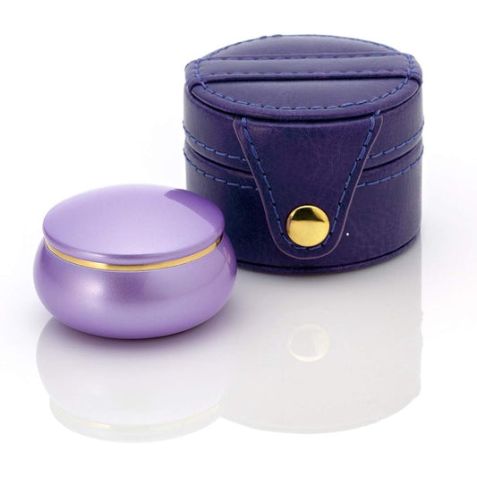 Soul Petit Pot Mini Urn Portable Fleur Lilac Purple Brass Hand-held Memorial Service Mini Urn Mobile Pouch Purple