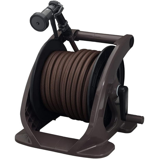 Takagi Hose Hose Reel Tough Brown 30m Stylish R330TBR