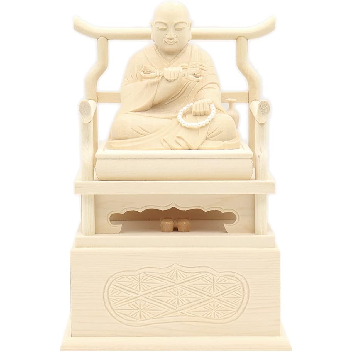 Kurita's special Buddha statue [High Priest] Kobo Daishi seated statue 2.5 dimensions (total height 20 cm, width 14 cm, stand depth 11 cm) Kyokuro stand High quality wood carving made of cypress wood 15262
