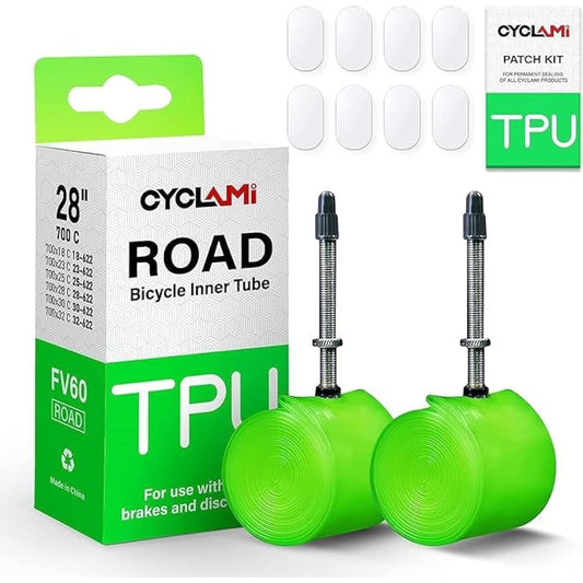 CYCLAMI 38g Ultra Light Road Bike TPU Inner Tube Ultra Light Weight Tube 700C Bike Tire 28 Inch Valve Length France 60mm 700×18 23 25 28 30 32c