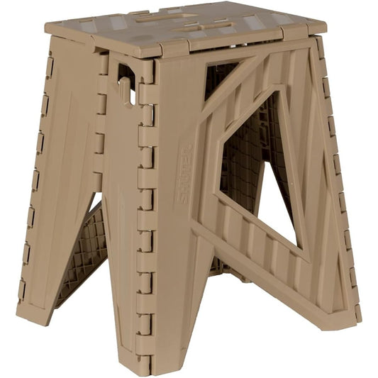 Shuter Outdoor Folding Step Stool, Made in Taiwan, Stylish, Camping, Folding Chair, Folding Stool, Lightweight Chair, Step Camping CH-40 (Khaki Beige)